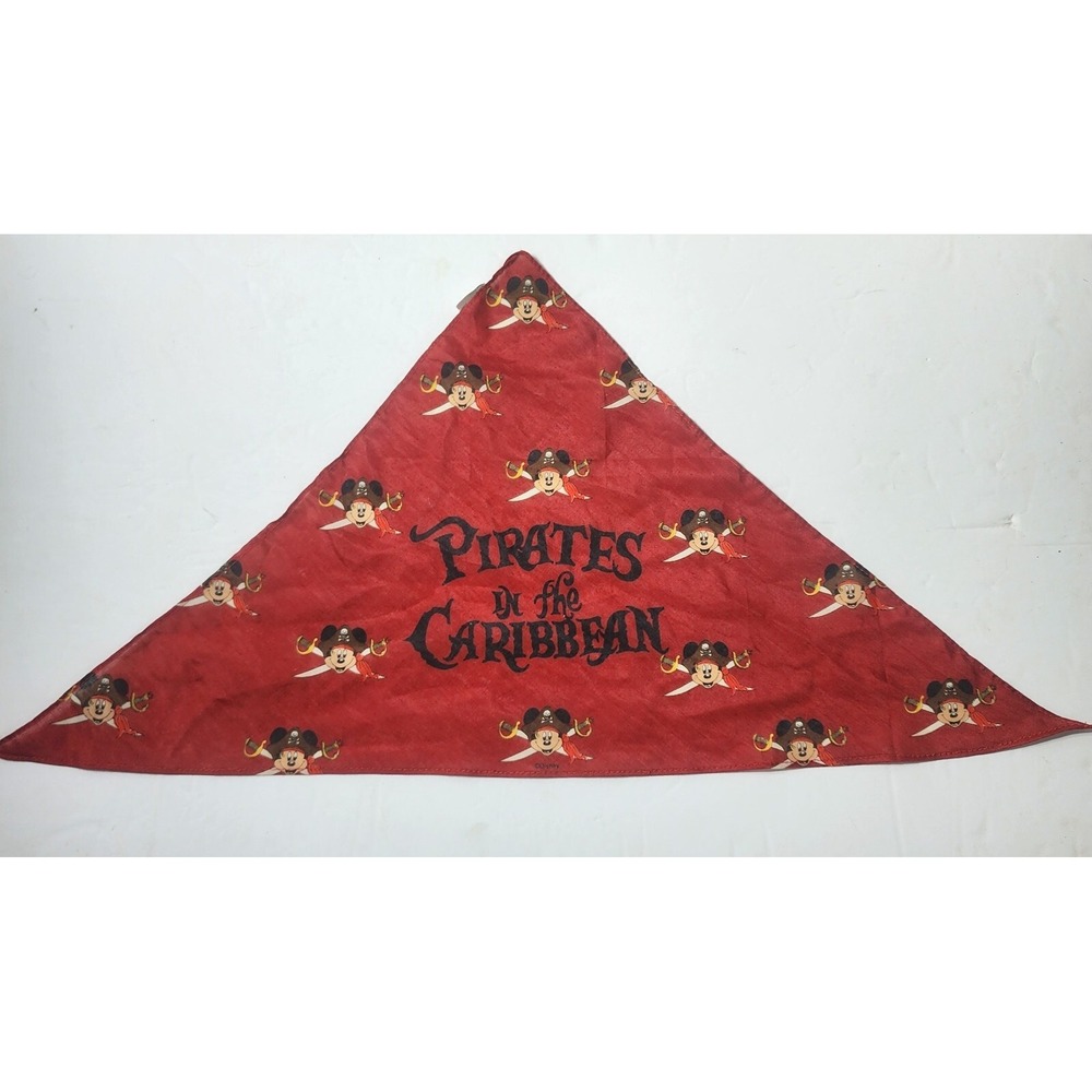 Disney Cruise Line Pirates of the Caribbean Mickey Mouse Red Bandana Head Scarf